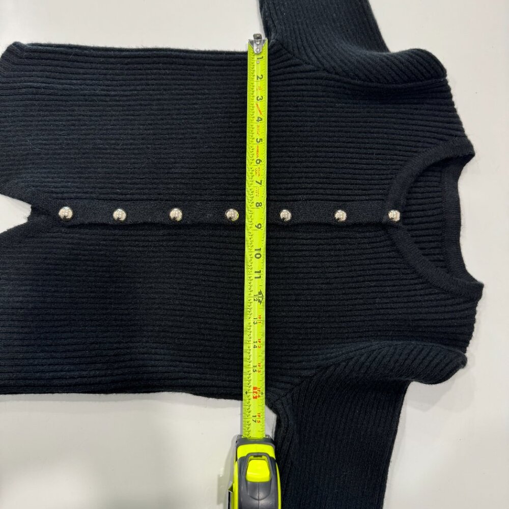 Commense Button Down Split Cardigan Black, Size M - image 7